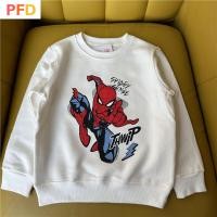 ราคา Spider-Man การ์ตูน Marvel Series สีทึบเสื้อสวมหัวแขนยาวเสื้อยืดเสื้อผ้าเด็กเสื้อกันหนาว (29031610128)
