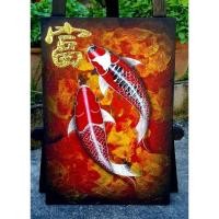 ราคา ภาพวาดปลาคราฟคู่มงคลขนาด40×60cm (44450518727)