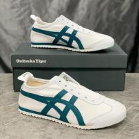 ราคา รองเท้า Onitsuka Slip-On สีขาวย่นเขียว ดีไซน์เรียบหรู (55707821491)