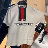 ราคา เสื้อยืดแขนสั้นคอกลมสไตล์หวานๆ ทำจากผ้าฝ้ายแท้ พิมพ์ลายโลโก้ในโทนสีแดงและเขียว สำหรับทั้งผู้ชายและผู้หญิง (25848114170)