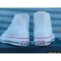 ราคา รองเท้าผ้าใบ ⭐️converseหุ้มข้อ(หนัง)สีขาว พร้อมกล่องsz.39-44 (25869797250)