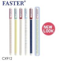ราคา ปากกาลูกลื่นสีน้ำเงิน แบบถอดปลอก FASTER CX912 0.38 ด้ามเหลี่ยม 3 / 6 / 12 ด้าม (5152318521)