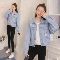 ราคา เสื้อแจ๊คเก็ต เสื้อยีนต์ งานปักรูปนก สียีนส์ซีด (2453492236)