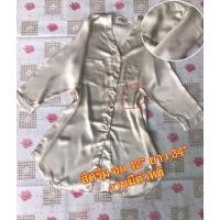 ราคา ชุดนอนผ้าซาตินมือ2สีครีม (18138859532)