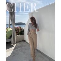 ราคา 1081กางเกงขายาวทรงสวยเอวสูงมาพร้อมเข็มขัด (13481380904)