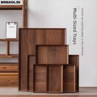 ราคา BREAOLIC ถาดเก็บอาหาร, ถาดไม้ไม้ไผ่ทรงสี่เหลี่ยมสไตล์เรโทร, ถาดตกแต่ง, ไม้ไผ่ธรรมชาติขนมพาเลทโต๊ะกาแฟ (57260699338)