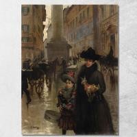 ราคา Piazza Santa Trinità Florence Vittorio Matteo Corcos, vmc20 ภาพพิมพ์บนผ้าใบแคนวาส (27825123295)