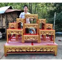 ราคา โต๊ะหมู่บูชาหมู่9งานไม้สัก ขาหวายปิดทอง (10814334129)