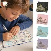 ราคา WWIWHITK Pocket Square Notebook, 200 แผ่นหน้า Square Travel Stamp Journal, แบบพกพา 105x105mm Compact Pocket-Fried PU Planner Agenda Notebook ใช้ทุกวัน (51561348220)