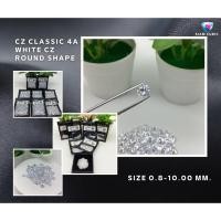 ราคา พลอย - CZ ทรงกลม เกรด CLASSIC 4A White-CZ ( Size 0.80 MM.- 10.00 MM.) พลอยสังเคราะห์ พลอยรัสเซีย (28930493319)