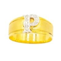 ราคา ,Happy Jewelry แหวน ตัวอักษร P แหวนเพชร แหวนทองเพชรแท้ ทองแท้ 37.5% AL107 XFS (44031048632)