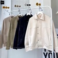 ราคา DAHI เสื้อแจ็คเก็ตหนังกลับมีกระดุม BEIGE/BROWN/GRAY/BLACK/เสื้อแจ็คเก็ตชายและหญิงunisex/ JAY2.store (47811649798)