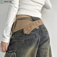 ราคา SHCER Grunge Bum Belt, Alloy Vintage Hip-hop Belt, กระเป๋าคาดเอวผ้าฝ้ายสีน้ําตาล Punk กระเป๋าคาดเอวพร้อมกระเป๋าอุปกรณ์เอว (50811272735)