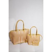 ราคา Luny bag - Yellow กระเป๋าถือ หนังแท้ ปักชื่อ (24487769684)