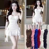 ราคา DLM. มินิเดรสสายเดี่ยว กระโปรงระบาย2ชั้น แต่งกุหลาบระบายด้านข้างทั้ง 2 ข้าง ผ้ายืดity ราคา 299 บาท (55502525460)