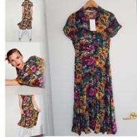 ราคา ชุดเดรส Zara floral dress buttondown เดรสลายดอกยาว ZARA (28105293369)