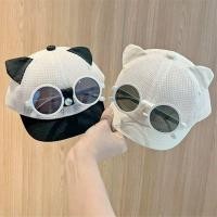 ราคา หมวกเด็กฤดูร้อนบางตาข่ายแมวหมวกเบสบอลผู้ชายและผู้หญิงสมบัติอาทิตย์หมวกทารกแหลมหมวกกับแว่นกันแดด (58060294464)