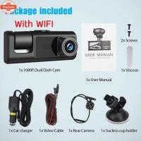 ราคา กล้องติดรถยนต์ With WIFIกล้องหน้ารถกล้องติดรถยนต์ ใหม่ 2025 4k Dash Cam S1 กล้องติดรถยน กล้องติดรถยนต์ 3เลนส์ด้านหน้า/ด้ (48800761623)