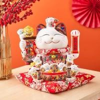 ราคา เซรามิค Maneki Neko Lucky Cat Home Decor Waving มือแมว Feng Shui เซรามิค Fortune Cat รูปปั้น Kawaii อุปกรณ์ตกแต่งห้อง (23987624723)