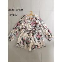 ราคา จั๊มสั้น จั๊มสูทขาสั้น แขนยาว ระบายที่แขน น่ารักมากๆ มือสอง (18851943193)
