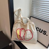 ราคา กระเป๋าโท้ต เวอร์ชั่นเกาหลี Drawstring Nylon Cloth Shoulder tote bag Red White Contrast Color Apple Piece Commuter Handbag 26.4.11 (46758637026)