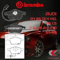 ราคา ผ้าเบรคหน้า BREMBO Audi A4 B5 (2.4 V6), A6 C5 (1.8 2.0 2.4 3.0 ปี 97-99 (P85085B/X) (20826548743)