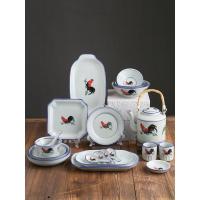 ราคา 36 ครัวเรือน เคลือบด้านล่าง สีเซรามิค ย้อนยุค สมัยเก่า คิดถึง สีฟ้าสีขาว เครื่องลายคราม ชามไก่กินชามจานจานชุดจาน (51261603486)