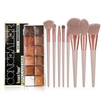 ราคา พาเลทแต่งหน้า12สี,ครีมไฮไลท์คอนทัวร์พาเลทคอนซีลเลอร์คุ้มครองเต็มรูปแบบ+8ชิ้นบลัชออนแป้งรองพื้นอายแชโดว์แปรงแต่งหน้า (45809625870)