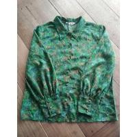ราคา เสื้อวินเทจคอปักสวยๆสีเขียวปีกแมลงทับมือสอง (5391532381)