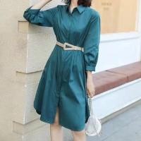 ราคา เดรสทรงเชิ้ต สีเขียวหัวเป็ด (6332837138)