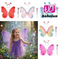 ราคา HHSHELAN 3 ชิ้น/เซ็ตปีกผีเสื้อ,ไม้กายสิทธิ์นางฟ้าประกายปีกนางฟ้า,ชุดแฟนซีห่วงผมเจ้าหญิงสีสันสดใสสําหรับสาวแต่งตัว (52909119491)