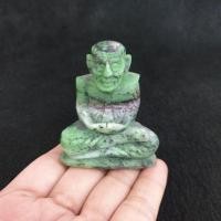 ราคา หลวงปู่ทวดแกะสลักหินซอยไซต์ รู้บี้ซอยไซต์ ทับทิม (Zoisite)หินแกะสลักหลวงปู่ทวด แกะสลักหิน หน้าตัก2นิ้ว (9550540727)