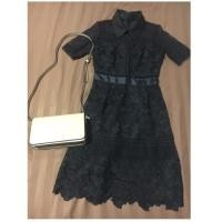 ราคา เดรสลูกไม้สีดำ ผ้าลูกไม้หนักมาก (2897046061)