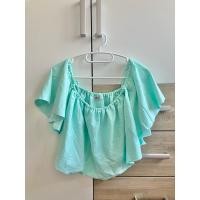 ราคา เสื้อแขนระบายสีเขียวมิ้นท์ freesize (28119688017)