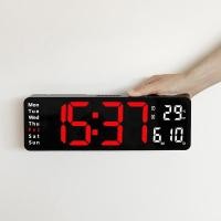 ราคา ! #@ 16-Inch Large Screen Function Lcdclk Nordic Digital Clock Simple Living Room Wall Clock Led Wall Clock (25567211312)