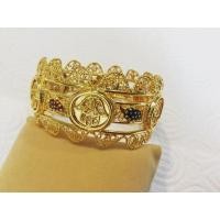ราคา กำไลข้อมือทองหุ้มตีลายลงยา (852639268)