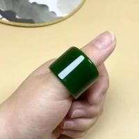 ราคา แหวนผู้หญิง Hetian หยก Jasper Board Finger ผู้หญิงหยกแหวนแหวน Lanolin สีขาวนิ้วมือผู้ชาย Horn จําลองหยก 26.1 (56509786033)