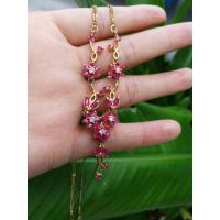 ราคา สร้อยคอฝังพลอยสีทับทิม​และพลอยขาว​(งานเก่า)​ (22951170257)
