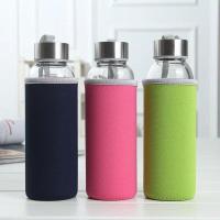 ราคา กระบอกแก้วใส่น้ำ 300ml. ขวดแก้วใสพร้อมถุงผ้า หุ้มแก้วคละสี ขวดน้ำแฟชั่น (40572396779)