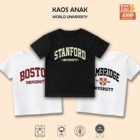 ราคา เสื้อยืดเด็ก University/University Stanford, Harvard, Nus Premium Cotton Material อายุ 1-10 ปี (48807267790)