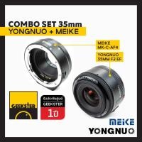 ราคา เลนส์ YN 35mm f2 EF พร้อม Meike EF - EOS M ออโต้โฟกัส Adapter สำหรับ CANON EFM ( YONGNUO 35 mm/ MK-C-AF4 Auto Focus ) (8742533024)