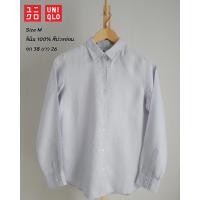 ราคา uniqlo ลินิน100% สีม่วงอ่อน (23069311136)