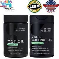 ราคา Sports Research, MCT Oil, From Coconut Oil 3000mg 120 Softgels /Virgin 1Coconut Oil 120Veggie Softgels (42157905276)