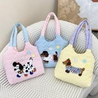 ราคา พร้อมส่ง 001 กระเป๋าผ้าทูโทน ลายน้องหมา (29714591365)
