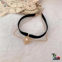 ราคา มุกหัวใจ เนื้อผ้ากำมะหยี่ สร้อยโช้คเกอร์แฟชั่น (10578150619)