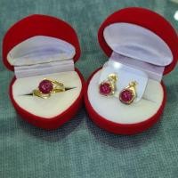 ราคา แหวนต่างหูทับทิมพม่าเผาเก่า (24825667390)