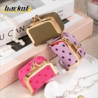 ราคา BACKOF Small Wallet, Polka Dot Kiss Lock กระเป๋าใส่เหรียญ, กระเป๋าเครื่องประดับขนาดเล็กหนัง PU แบบพกพาประณีตองค์กรอุปกรณ์เสริม (57860215472)
