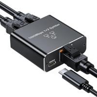ราคา ตัวแยกสายเครือข่ายอีเธอร์เน็ต RJ45 1000Mbps เข้า 1x2/1x4 Splitter DC5V (40569703943)