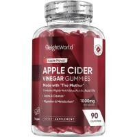 ราคา WeightWorld Apple Cider Vinegar Gummies with The Mother 1000mg - 90 Gummies - เพิ่มวิตามิน B6, B12, B9 (Folic Acid) & C for Detox, Cleanse, Digestion - Natura (46310921024)