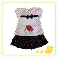 ราคา ชุดเด็กผู้หญิง 2 ชิ้น เสื้อแขนสั้นตุ๊กตาสีขาวลายจุดสีชมพูปักผีเสื้อ พร้อมกระโปรงสีกรมเข้าชุดน่ารัก Size 12-18 เดือน (6163265461)